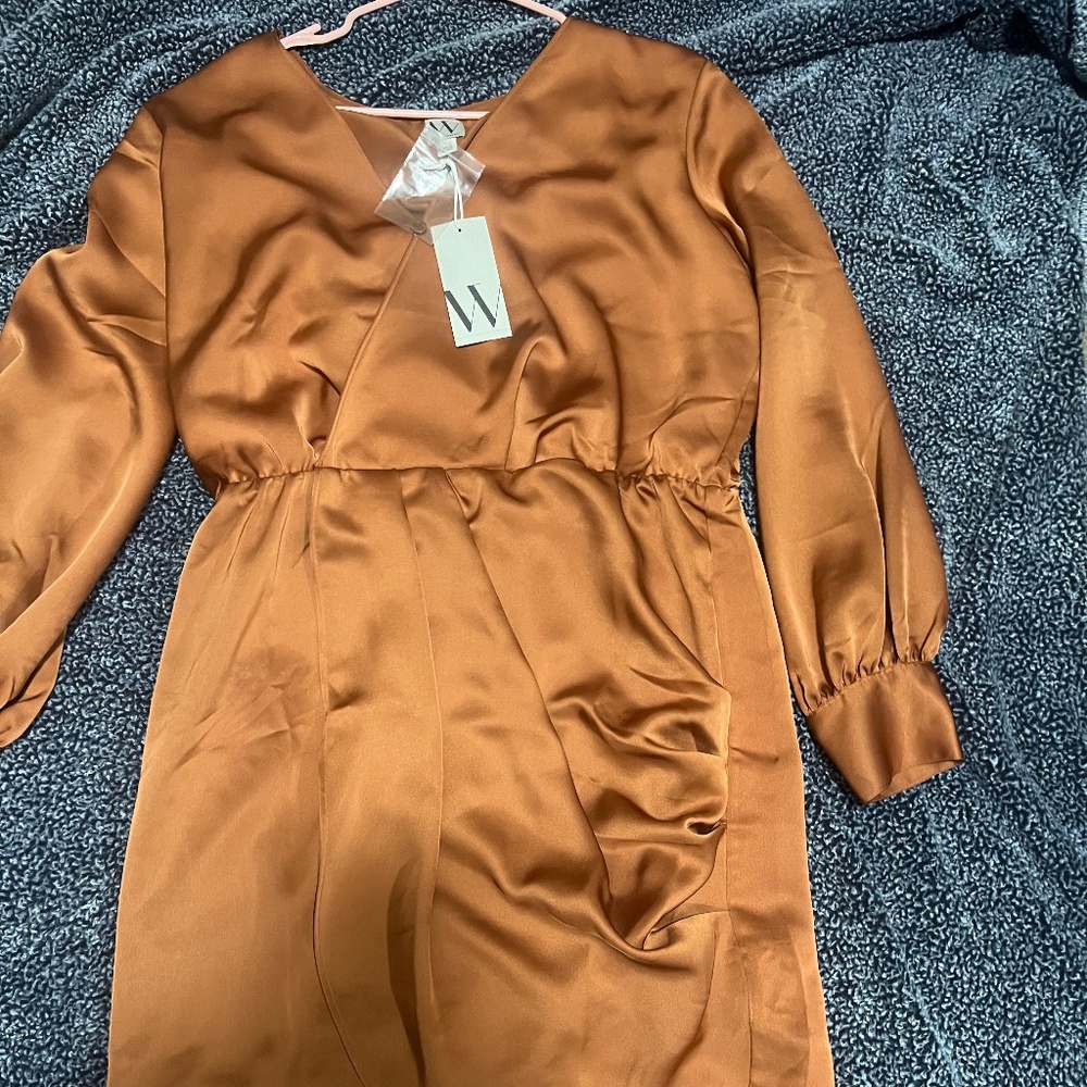 Satin Wrap Dress